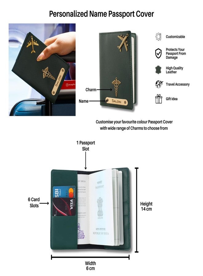 AICA Personalised Name Doctor DR Leather Wallet Gift Set for Women (DarkGreen) - Image 4